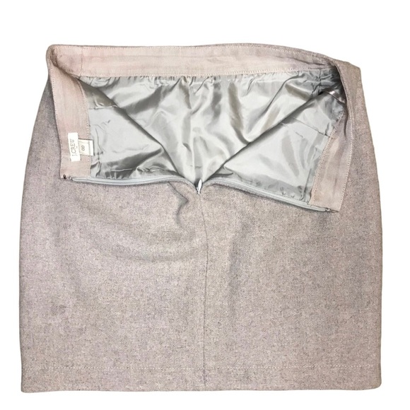 J. Crew Double Notch Wool Blend Mini Skirt in Oatmeal Size 00 - Picture 3 of 7